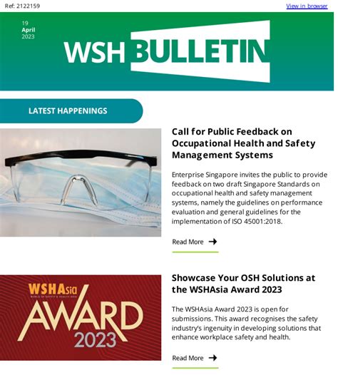 WSH Approved Codes of Practice Notification 2023.